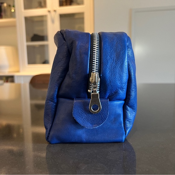 VINTAGE HAND MADE Nautical Studded Leather & Silk Toiletry Bag - Picture 5 of 11